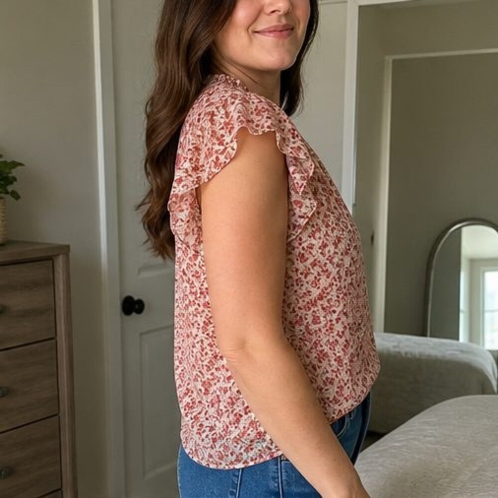 Lilac Ruffle Blouse - Picture 3 of 6